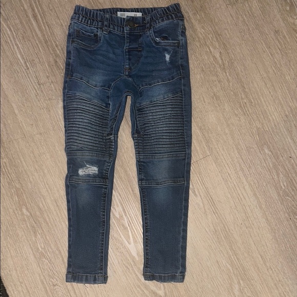 Cotton On Blue Moto-Style Jeans with Ribbed Panels - Picture 1 of 3